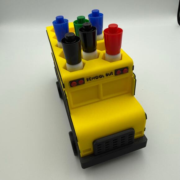 School Bus themed marker holder - perfect gift for a teacher - plastic - Picture 2 of 10
